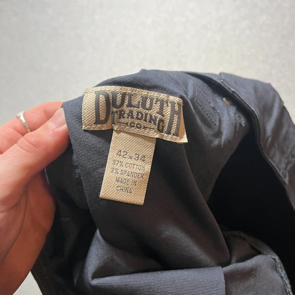 Duluth Trading Pants Mens 40x33 Gray Cargo Flex Fire Hose Canvas (Tag 42x34) - Picture 10 of 12